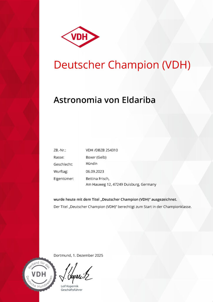 Astronomia von Eldariba Deutscher Champion VDH