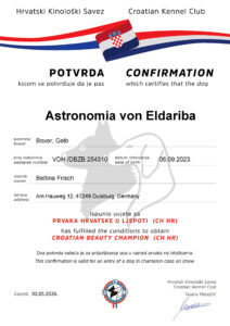 Astronomia Champion Kroatien